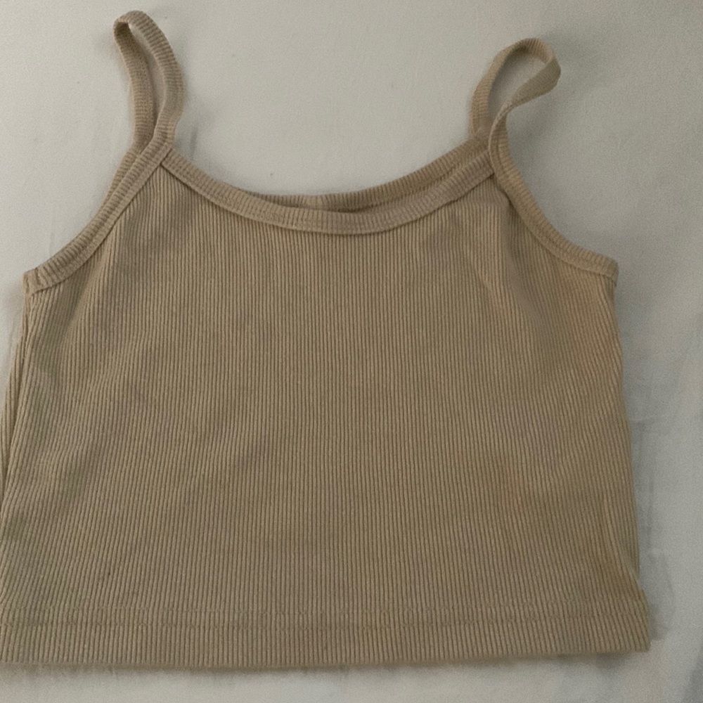 tan cropped tank top